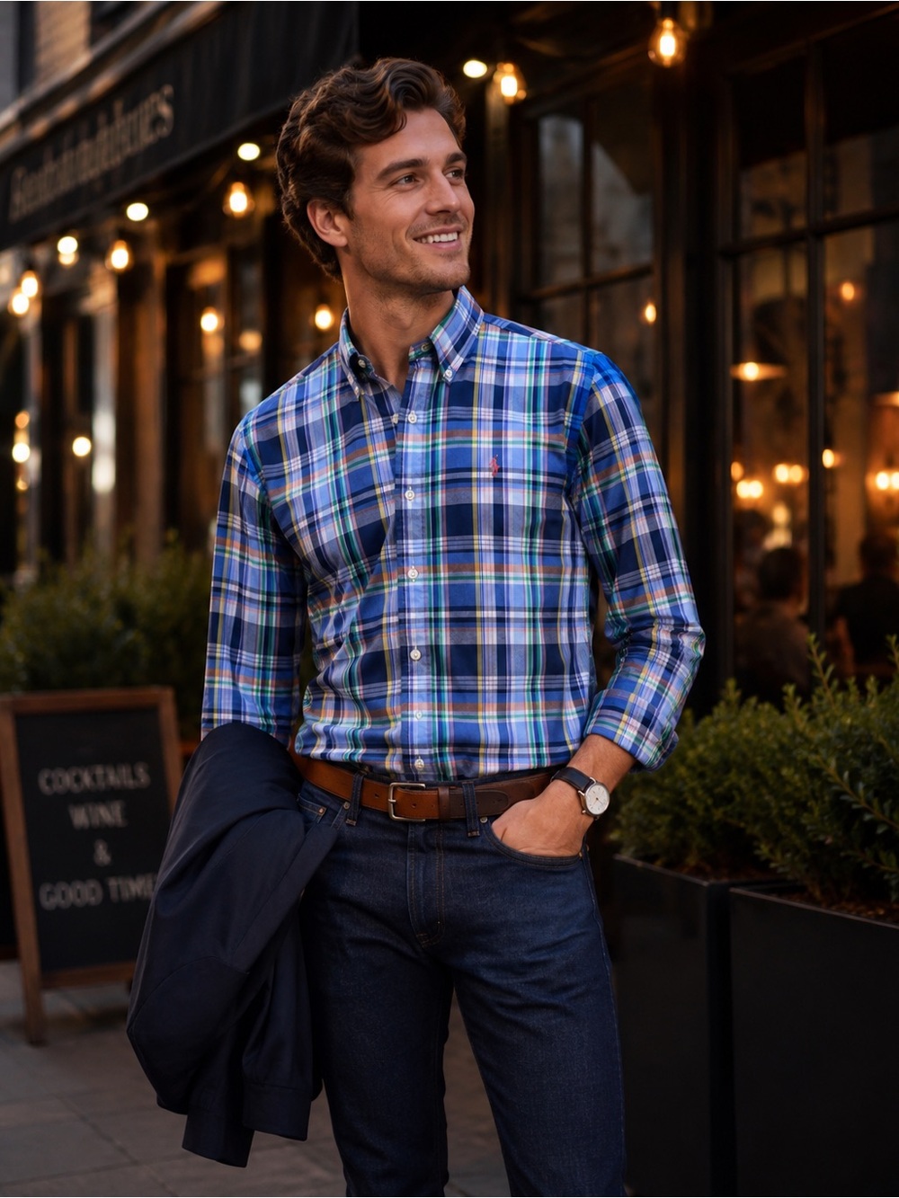 Polo Ralph Lauren Classic Fit Performance Men's Blue Plaid Button-Down Shirt S